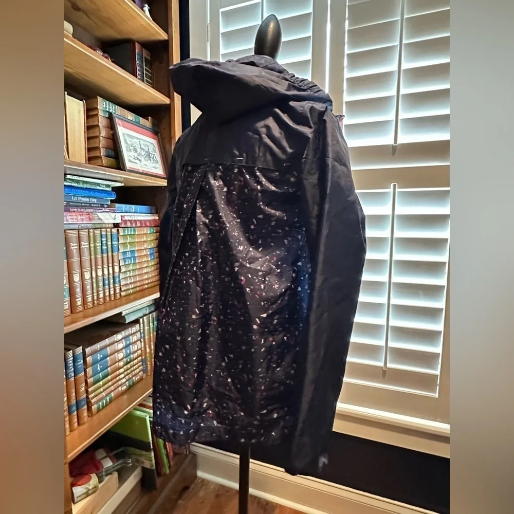 Quechua Kids' Navy Raincoat with Pink Accents
